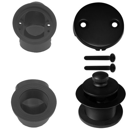 WESTBRASS Pull & Drain Sch. 40 ABS Plumber's Pack W/ Two-Hole Elbow in Powdercoated Flat Black D574-62
